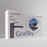 Змішувач для умивальника IMPRESE GRAFIKY, високий, сірий графіт, 35 мм Фото - 2
