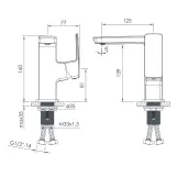 Смеситель для умывальника IMPRESE GRAFIKY ZMK041807012, черный никель, 35 мм Фото - 1