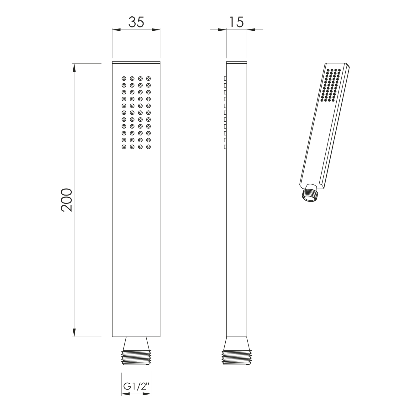 Лейка ручного душу IMPRESE GRAFIKY ZMK042307027, чорний нікель Фото - 1