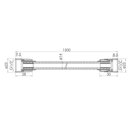 Шланг для душу 1500 мм IMPRESE GRAFIKY ZMK0423070362, чорний нікель