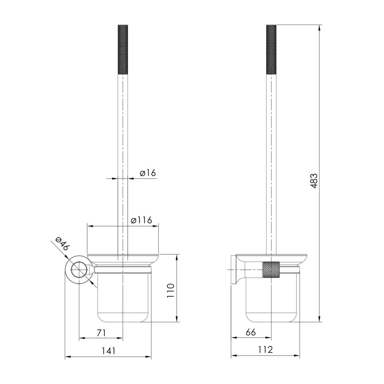 Щітка для унітаза IMPRESE BRENTA ZMK071901260, хром Фото - 1