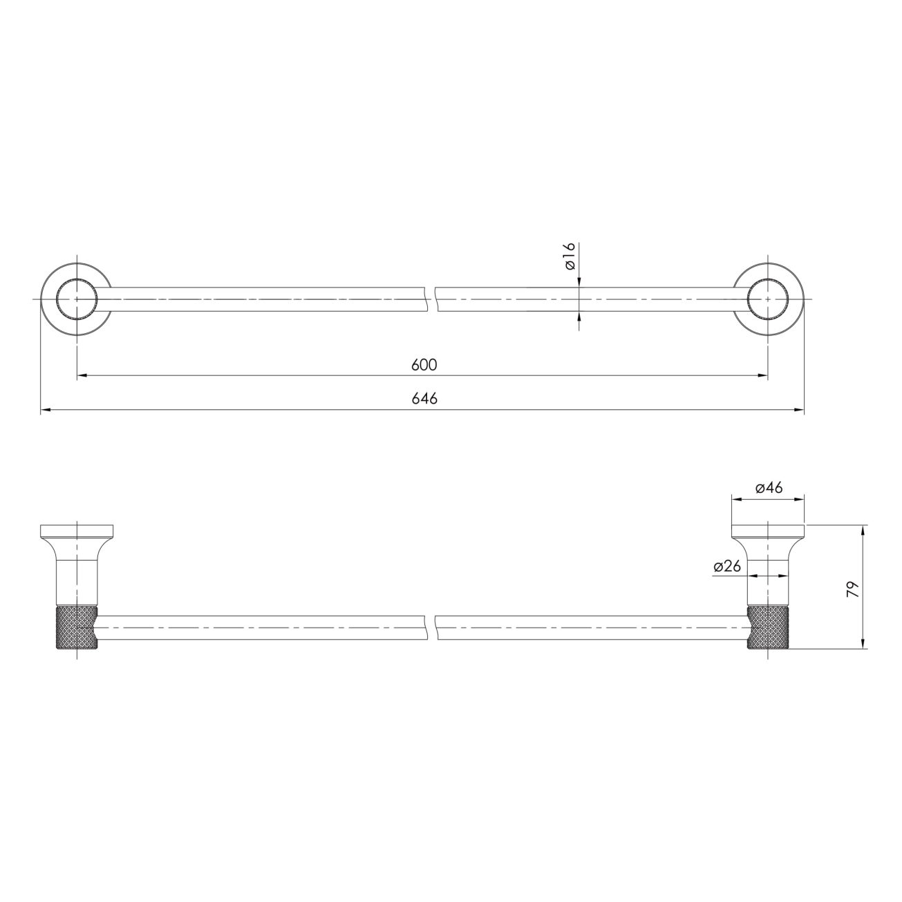 Тримач рушників IMPRESE BRENTA ZMK071901270,  600 мм, хром Фото - 1
