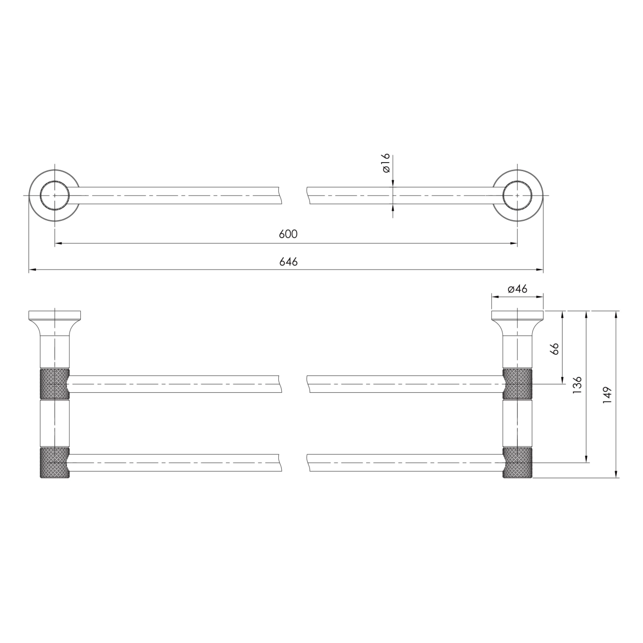 Держатель полотенец IMPRESE BRENTA ZMK081906290, 600мм, никель Фото - 1