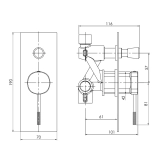 Смеситель скрытого монтажа IMPRESE BRENTA ZMK091908041, графит Фото - 1