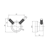 Крючок для ванной комнаты IMPRESE BRENTA ZMK091908210, графитовый Фото - 1