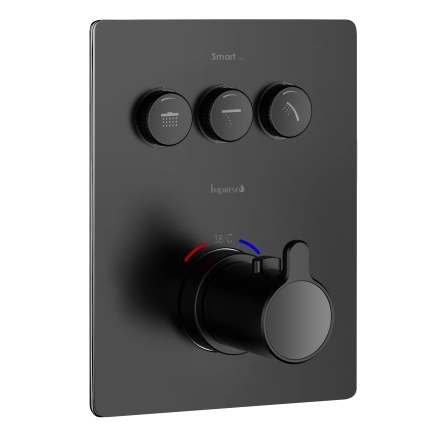 Змішувач прихованого монтажу з термостатом IMPRESE SMART CLICK ZMK101901236, чорний