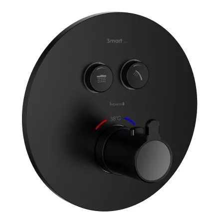 Смеситель скрытого монтажа с термостатом IMPRESE SMART CLICK ZMK101901238, черный