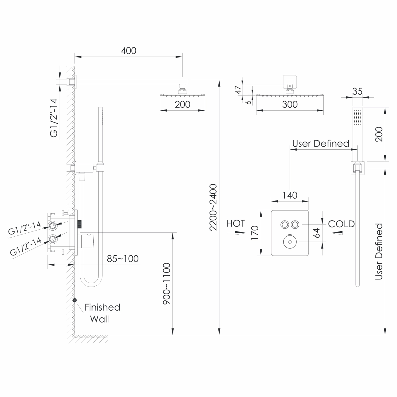Душевая система с термостатом скрытого монтажа IMPRESE GRAFIKY ZMK1724150481, бронза Фото - 1