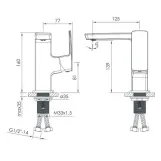 Смеситель для умывальника Imprese Grafiky, ручка сбоку, бронза сатин (ZMK1725150354) Фото - 1