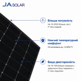 Сонячна панель JA Solar 630Вт N-type, Bifacial, JAM66D45-630/LB, cable 200/400mm Фото - 1
