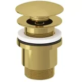 Донный клапан для раковины Kludi Plus push open, брашированное золото (10426N0-00)