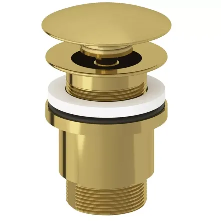 Донний клапан для раковини Kludi Plus push open, брашоване золото (10426N0-00)