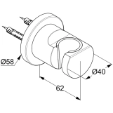 Тримач ручного душу настінний Kludi Nova Fonte Puristic, брашоване золото (20552N0-15) Фото - 1