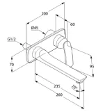 Смеситель скрытого монтажа для раковины Kludi Balance, наружная часть (522478775) Фото - 1