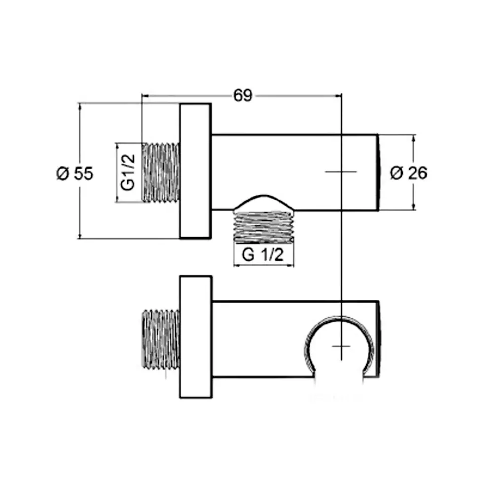 Шлангове підключення Kludi A-QA з тримачем (6054705-00) Фото - 2