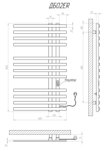 Рушникосушка електрична KOSSER Браш 1000х600 ER Фото - 4