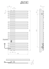 Рушникосушка електрична KOSSER Браш1200х600 EL, біла Фото - 4