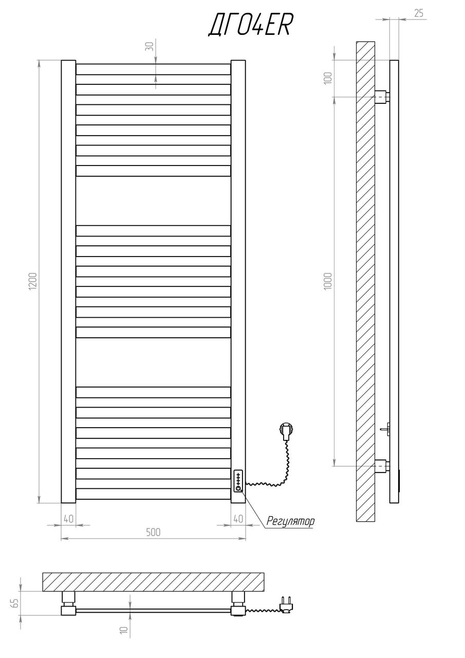 Рушникосушка електрична KOSSER Герда 1200х500 ER Фото - 4
