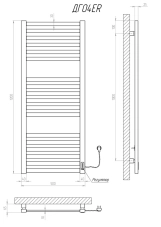 Рушникосушка електрична KOSSER Герда 1200х500 ER Фото - 4