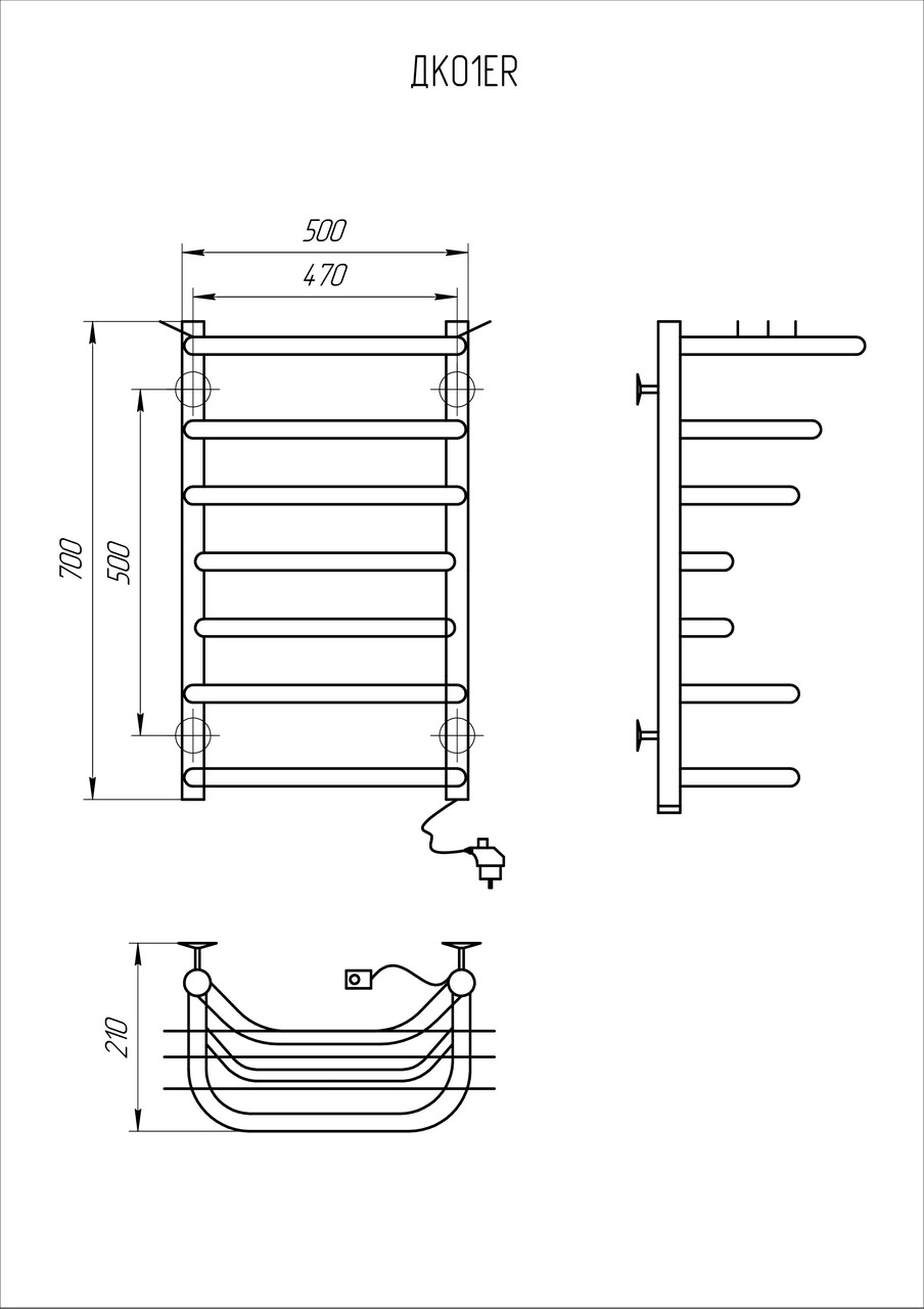 Рушникосушка електрична KOSSER Канна 700х500/7 ЕR Фото - 4