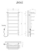 Рушникосушка електрична KOSSER Канна 800х400/7 ЕL Фото - 4