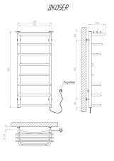 Рушникосушка електрична KOSSER Канна 900х400/8 ЕR Фото - 4