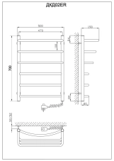 Полотенцесушитель электрический KOSSER Каскад Дуга 700х500/6 ER Фото - 4