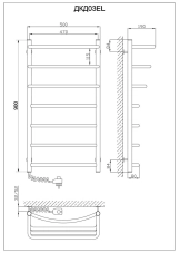Рушникосушка електрична KOSSER Каскад Дуга 900х500/7 EL  Фото - 4