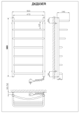 Рушникосушка електрична KOSSER Каскад Дуга 900х500/7 ER  Фото - 4