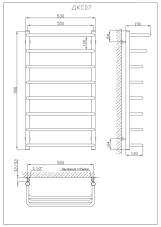 Полотенцесушитель водяной KOSSER Каскад Скоба 900х530/8 Фото - 4