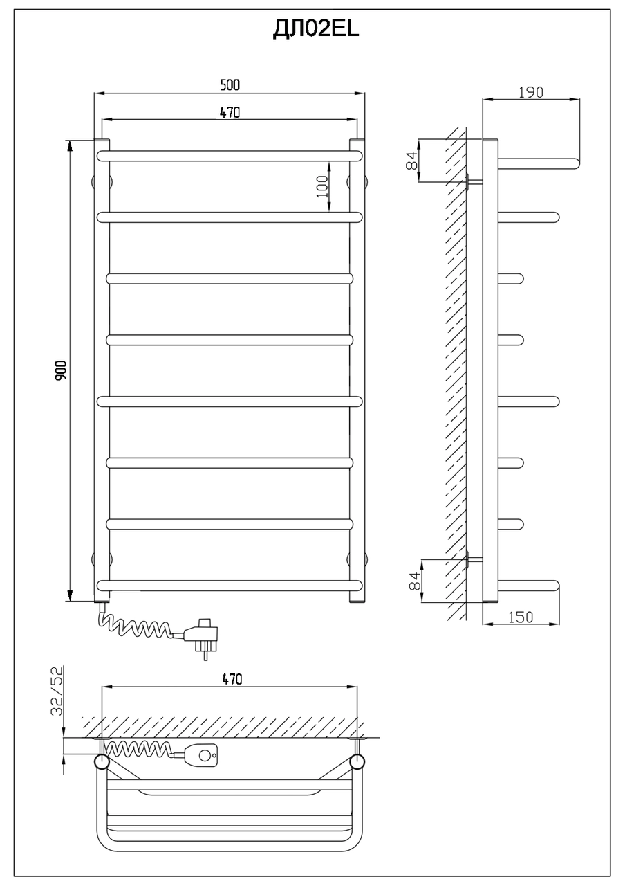Рушникосушка електрична KOSSER Лотос 900х530/8 ЕL Фото - 4