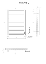 Рушникосушка електрична KOSSER Лофт 700х500 ER, біла Фото - 4