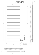 Рушникосушка електрична KOSSER Лофт 1200х500 ER, біла Фото - 4