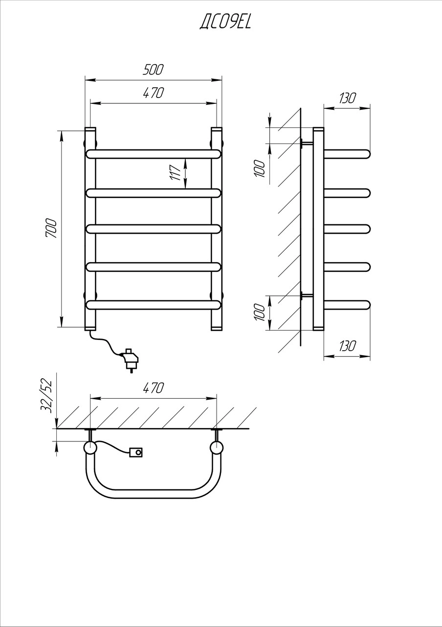 Рушникосушка електрична KOSSER Скоба 700х500/5 ЕL  Фото - 4