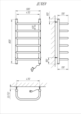 Рушникосушка електрична KOSSER Скоба 800х500/6 ЕR Фото - 4