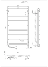 Рушникосушка електрична KOSSER Трапеція 1000х500/8 EL  Фото - 4
