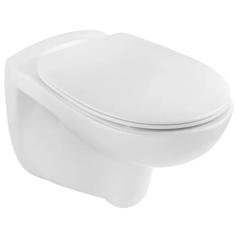 Унитаз подвесной безободковый Kroner KRP-A534UF Rimless 410х355х555 мм, сиденье Slim Duroplast / Soft-close / Quick relase