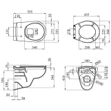 Унитаз подвесной безободковый Kroner KRP-A534UF Rimless 410х355х555 мм, сиденье Slim Duroplast / Soft-close / Quick relase Фото - 1