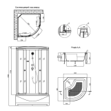 Душовий бокс Kroner KRP Enzo - WD.C.T.F. 90x90 cм Фото - 3