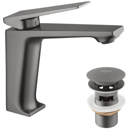 Смеситель для раковины Kroner KRP Ersel - GRP0111BV с донным клапаном