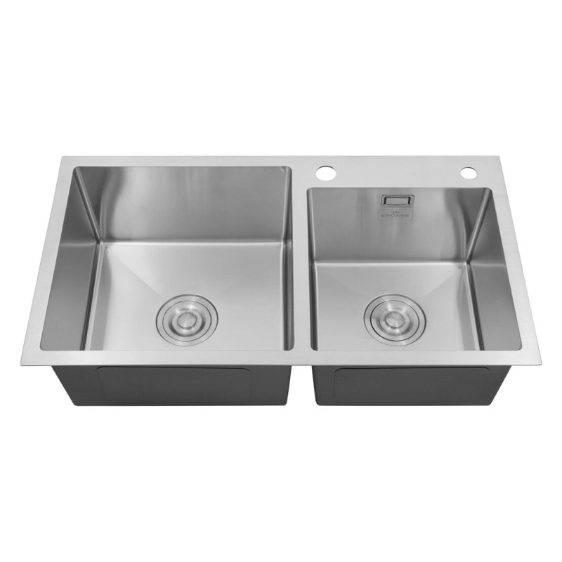 Кухонна мийка Kroner KRP Gebürstet - 7843ZHM (3.0/1.0 мм) Фото - 2
