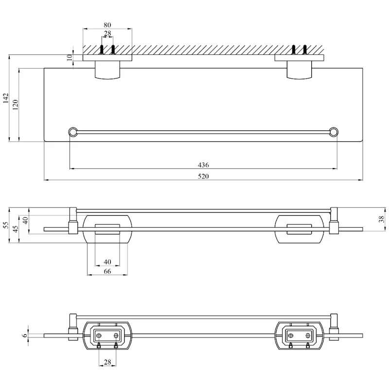 Полка для ванной комнаты Kroner KRP Graz-GRP95611 Фото - 1