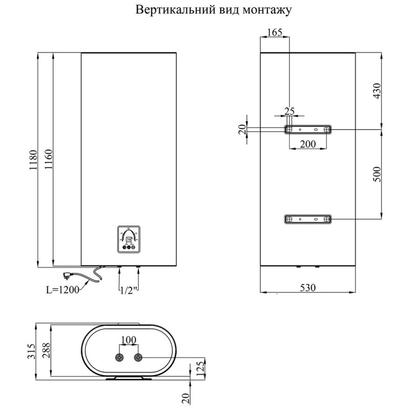 Водонагрівач Kroner Flacher K100F2-D з сухим ТЕНом Фото - 6