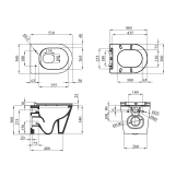 Унітаз підвісний безобідковий Kroner Armada WHI513636 RIMLESS з сидінням Slim Duroplast / Soft-close / Quick relase (KA513636WHIR) Фото - 1