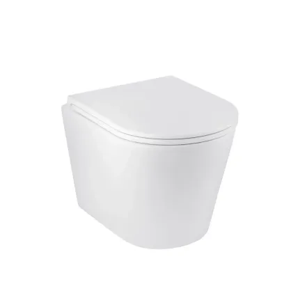 Унитаз подвесной безободковый Kroner Armada WHI513636 RIMLESS с сиденьем Slim Duroplast / Soft-close / Quick relase (KA513636WHIR)