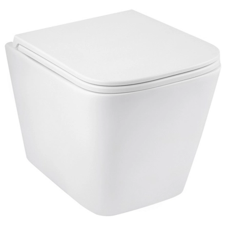 Унітаз підвісний безобідковий Kroner Eifel WHI493436 RIMLESS з сидінням Slim Duroplast / Soft-close / Quick relase (KE493436WHIR)