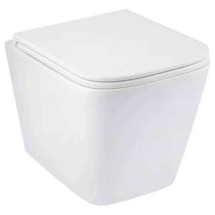 Унітаз підвісний безобідковий Kroner Eifel WHI493436 RIMLESS з сидінням Slim Duroplast / Soft-close / Quick relase (KE493436WHIR)