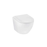 Унітаз підвісний безобідковий Kroner Harz WHI493736 RIMLESS з сидінням Slim Duroplast / Soft-close / Quick relase (KH493736WHIR)