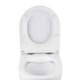 Унитаз подвесной безободковый Kroner Harz WHI493736 RIMLESS с сиденьем Slim Duroplast / Soft-close / Quick relase (KH493736WHIR) Фото - 3