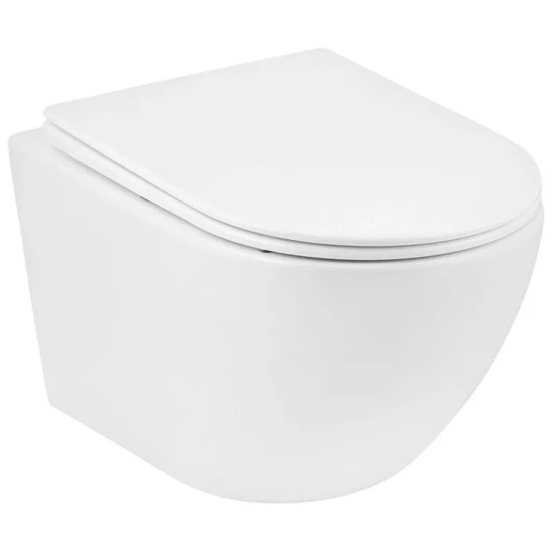 Унітаз підвісний безобідковий Kroner Harz WHI523632 RIMLESS з сидінням (KH523632WHIR)